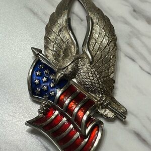 Silver Eagle with American Flag ornament